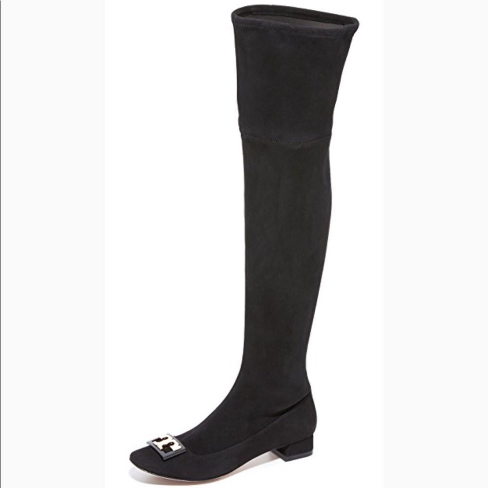 Tory Burch Over-The-Knee Stretch Suede Boots